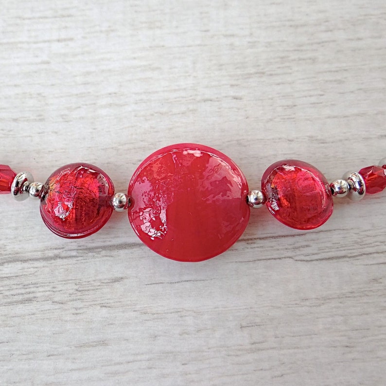 Murano Glass Necklace Venetian Glass Jewelry With Red - Etsy