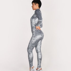 AMORESY Shiny Glossy Satin Spandex Silk Full Body Swimsuit Catsuit Back  Zipper Suit Wet Suit Zentai Bodysuit Unisex Woman 