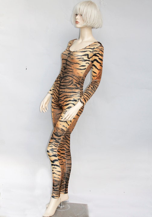 Tiger Print Velvet Catsuit Jumpsuit Snow Onesie Animal Safari | Etsy