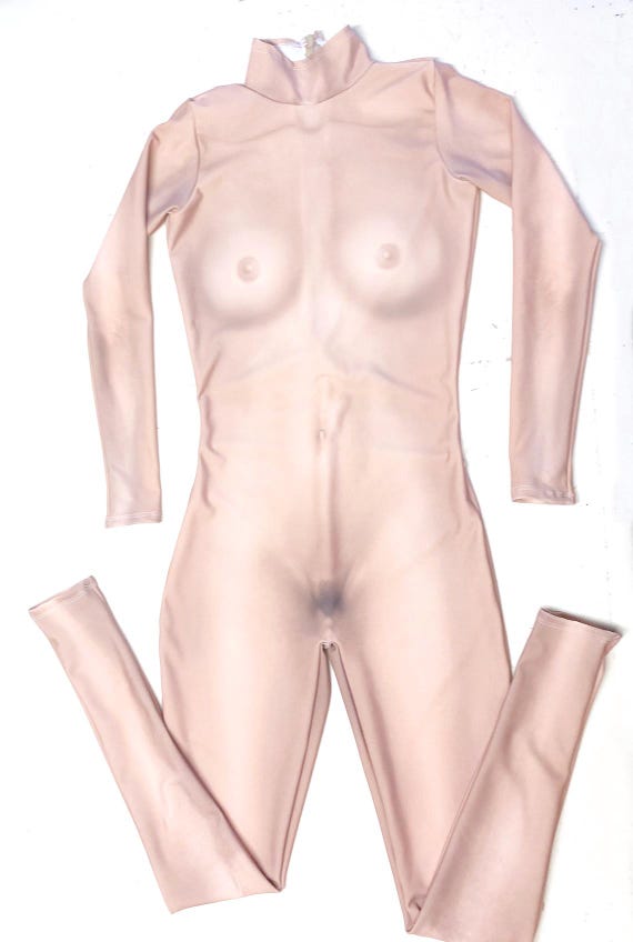 Nude Photo Realistic Printed Spandex Bodysuit Anatomical Female Body Costume  Jumpsuit Hand Made Skin Suit Custom Size S M L XL XXL