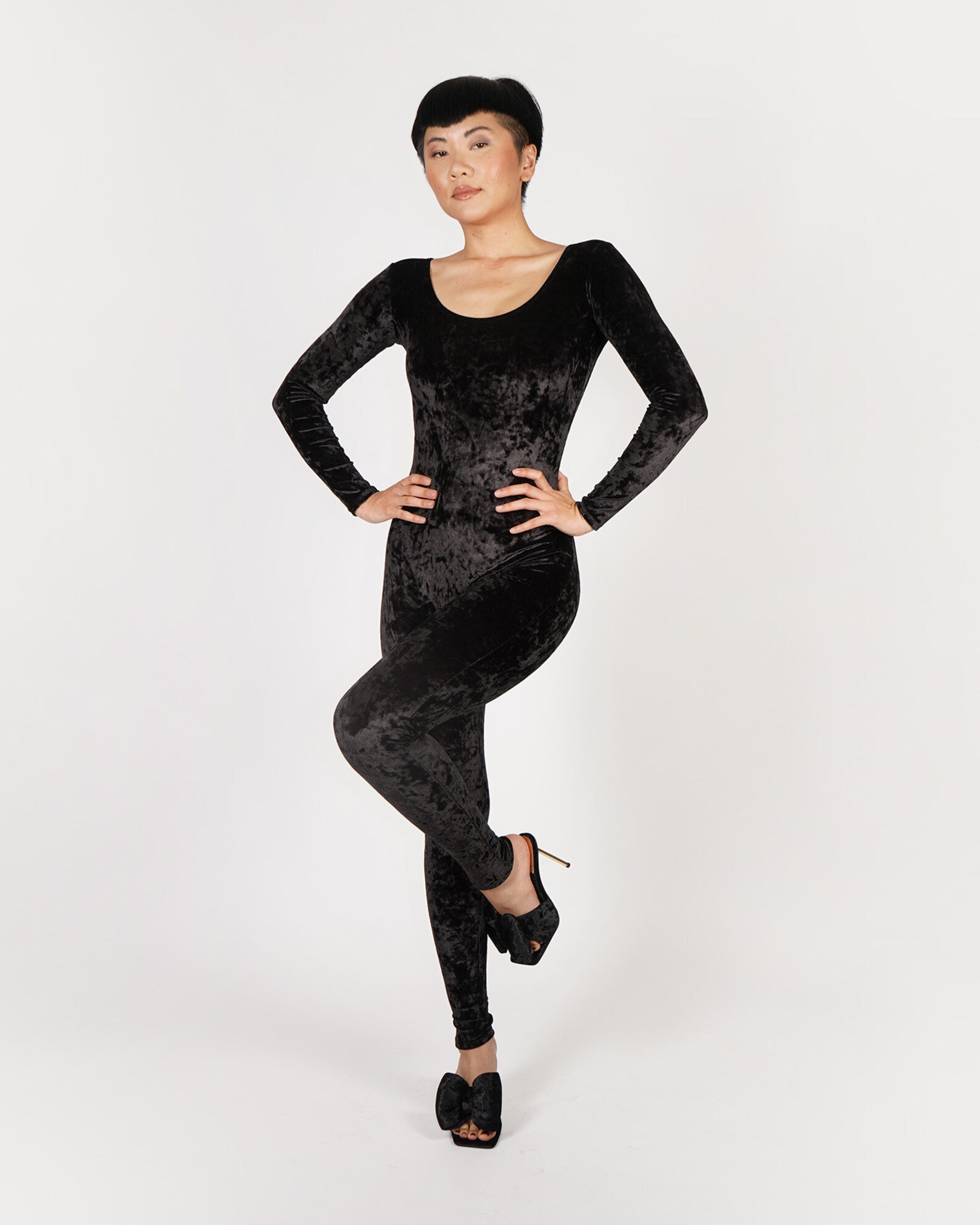 Velvet Catsuit black