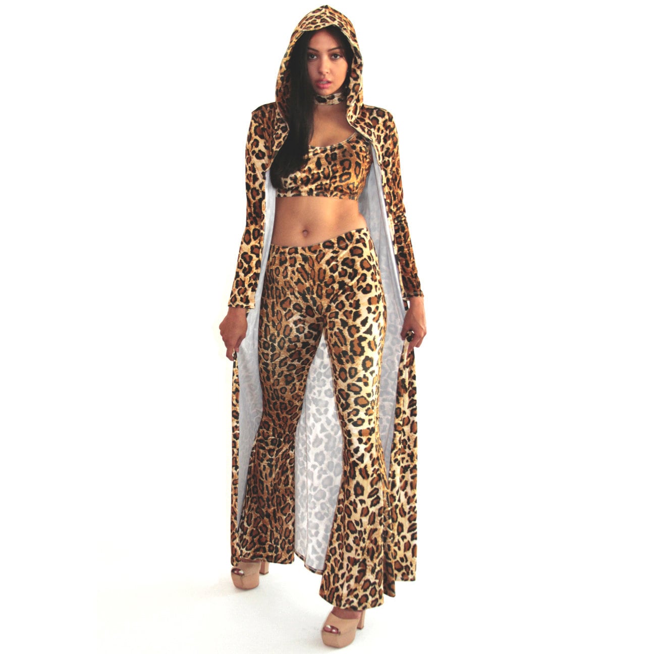 Nonvelvet Shania Twain Leopard Costume Flare Leggings Bell