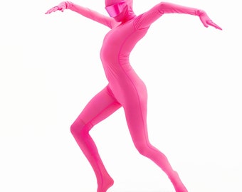 Traje Zentai de cuerpo completo con máscara, guantes y pies, de spandex, talla S
