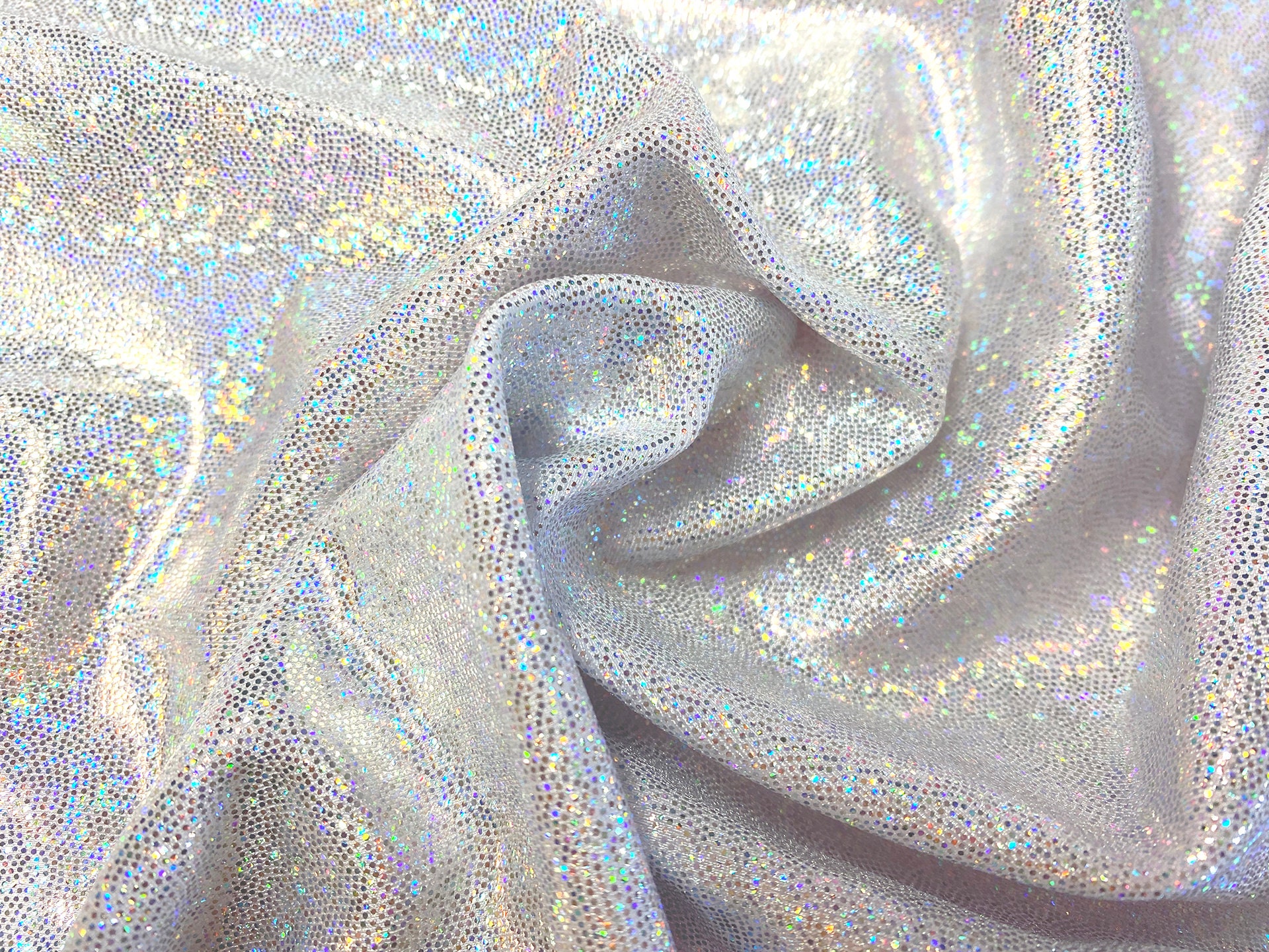 ホログラム 虹色 ホワイト シルバー キャットスーツ