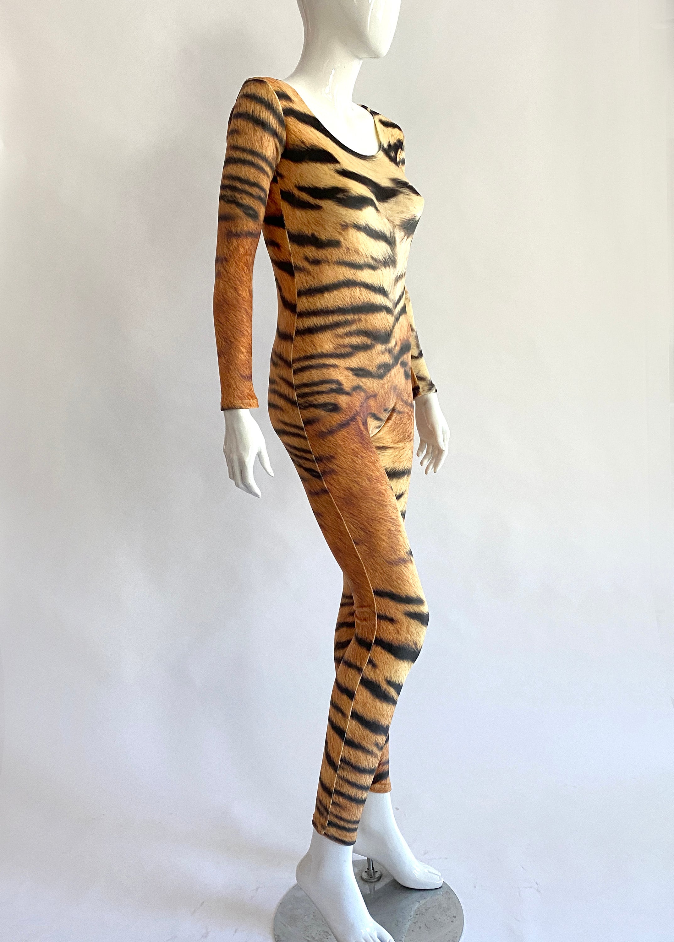 Tiger Print Velvet Catsuit Jumpsuit Animal Print Safari - Etsy UK