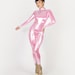 Silver Iridescent Metallic Print Catsuit, Full Sleeves Sheer Jumpsuit, – Kikimora Fashion Store