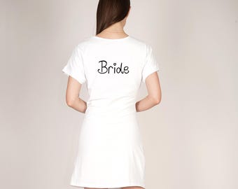 Bride Causal Dress Mini Wrap T-Shirt Dress Casual