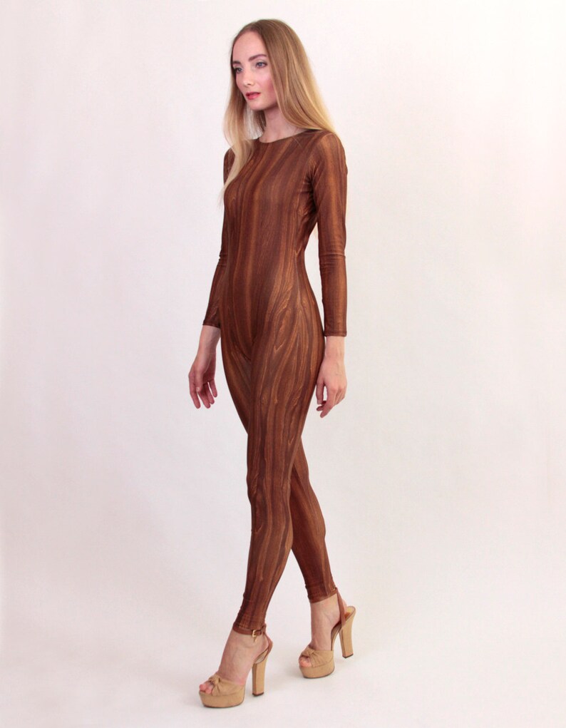 Holz Korn  Print Catsuit Spandex Jumpsuit  Unitard Body Etsy