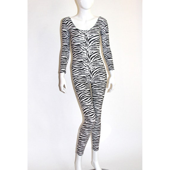 Zebra Tiger Print Catsuit Spandex Jumpsuit Unitard Bodysuit | Etsy