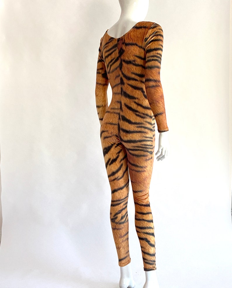 Tiger Print Velvet Catsuit Jumpsuit Animal Print Safari - Etsy UK