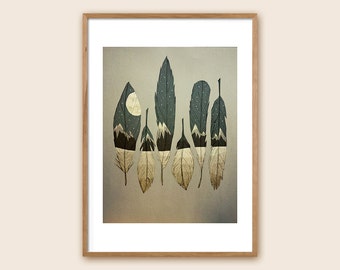 Feather Art Print: "The Birds of Winter"