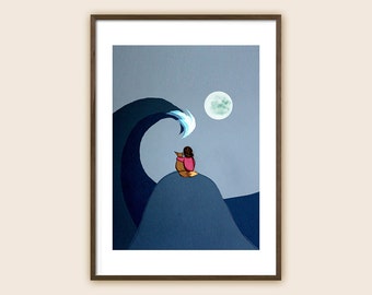 Art Print: "The Moon and Sea"