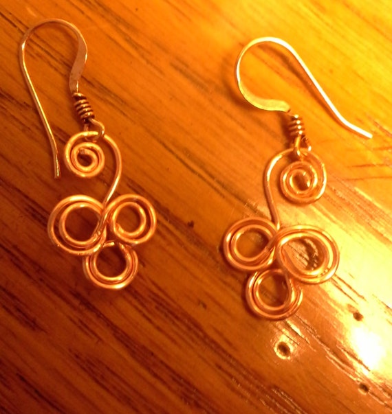 Handmade Copper Double Pretzel Twist hung on a Swirl