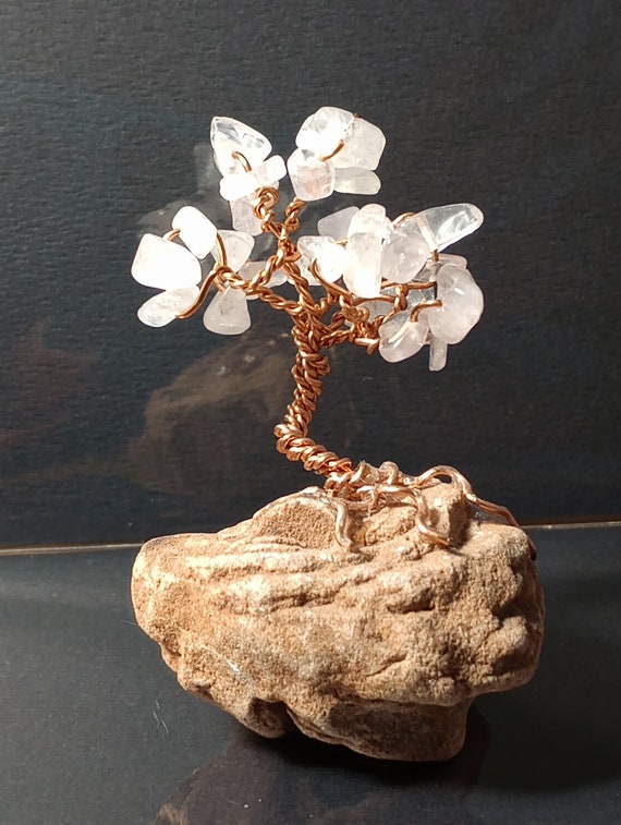 Rose Quartz on Desert Rose Mini Gem Tree