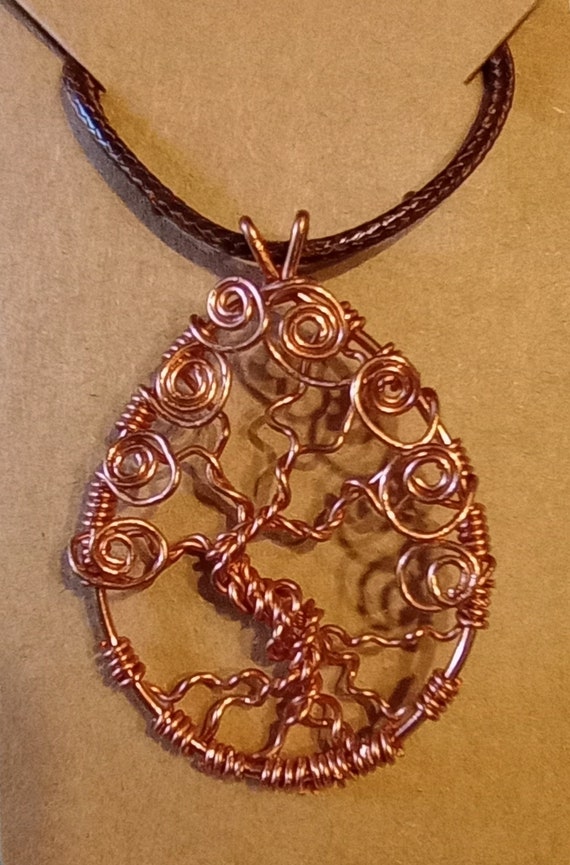 Copper Swirl Tree of Life Necklace