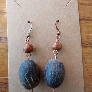 Wood and Nut Earrings