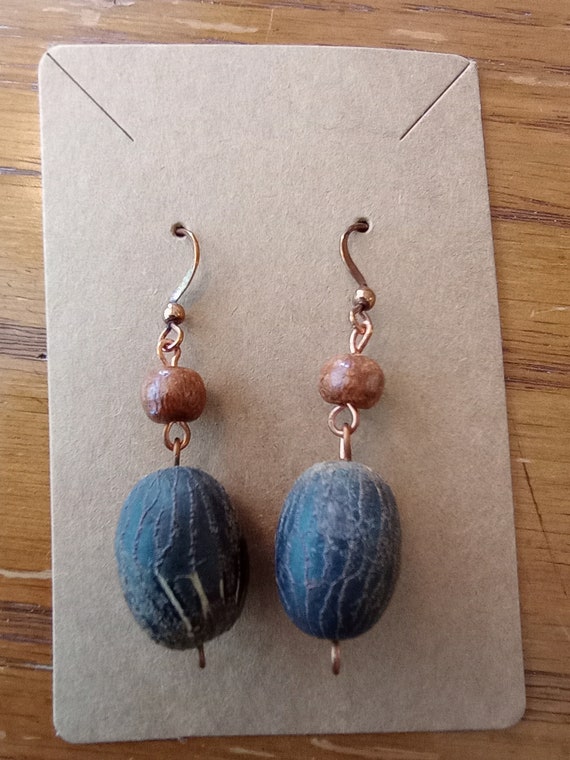 Wood and Nut Earrings
