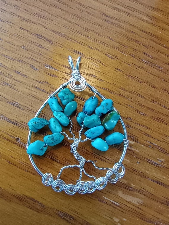 Turquoise and Silver Tree of Life