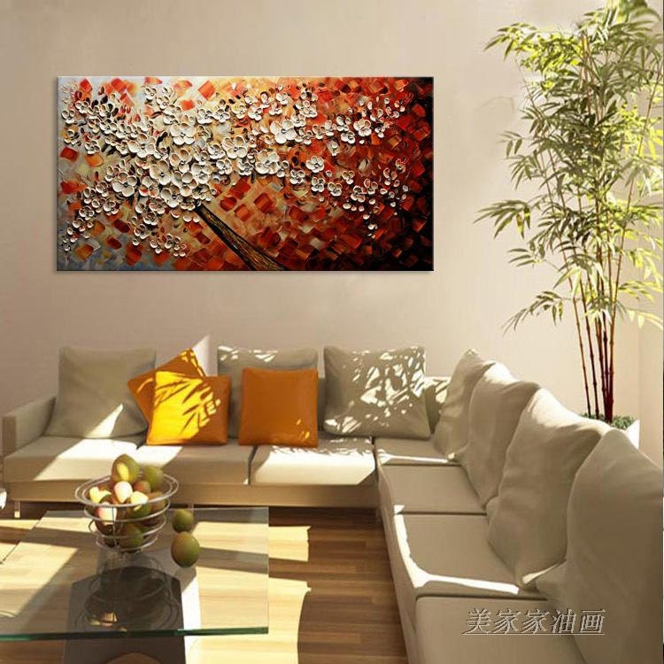 Large Hand Painted Cherry Blosoom Oil Painting Home Decor - Etsy
