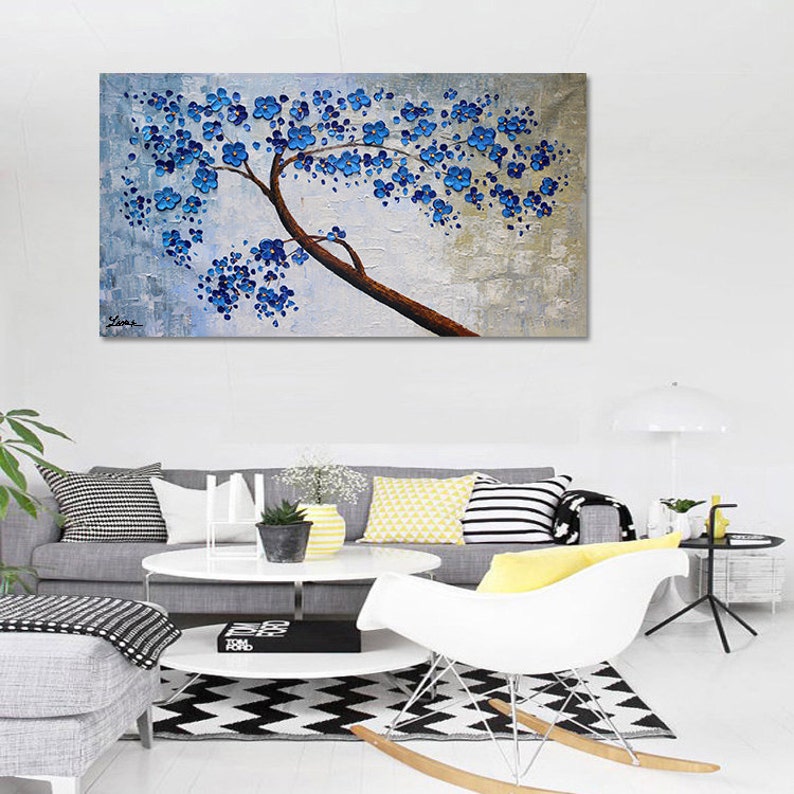 Hand-painted Modern Wall Art Picture Living Room Home Decor - Etsy