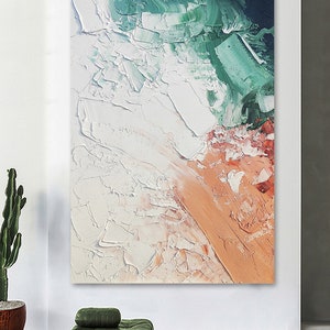 Abstract Ocean waves painting Boho wall decor Beach wall art Home decor Palette knife oil painting on canvas Seascape Painting Natura art