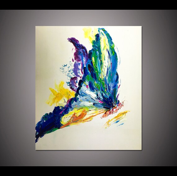 Framed Handpainted Modern Home Decor Hanging Wall Art Etsy