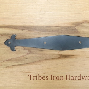 4 Flat Decor Brackets, 10" Furniture Braces, Metal Plate Antique Door Black Accent, Wrought Iron Hardware, Cabinet Box & Trunk Embellishment