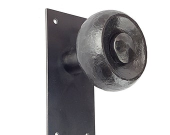 Handgeschmiedete Dummy Türknauf, Schiebe Scheunentor Griff, Schmiedeeisen rustikale Bauernhaus Rechteck Backplate Push Pull, Schmied gehämmert