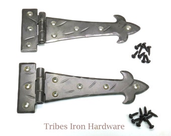 Bisagras de correa en T forjadas a mano para puertas de armarios de cocina, ventanas, baúles, puertas de granero de hierro forjado, herrajes metálicos antiguos para muebles de granja.