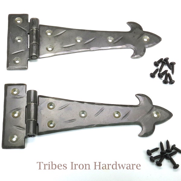 Bisagras de correa en T forjadas a mano para puertas de armarios de cocina, ventanas, baúles, puertas de granero de hierro forjado, herrajes metálicos antiguos para muebles de granja.
