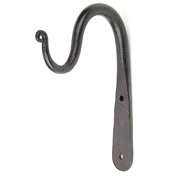 2 Curtain Pole Holders, Strong Wrought Iron Wall Hooks, Hand Forged Rustic 6" Brackets For 1" Diameter Rod, Kitchen S Rack Utensils Hanger