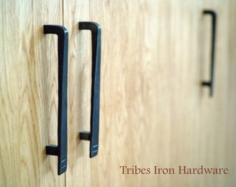 Tirador de hierro forjado para armario de cocina de 160 mm, tirador para puerta de armario, tirador para cajón de cómoda, herraje de metal forjado.