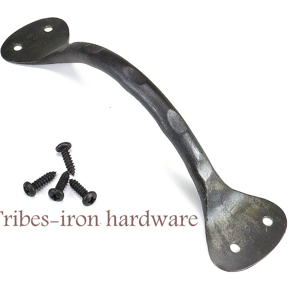 Wrought iron Pull Handle, Hand forged 6.2" Rustic Arch Cabinet Drawer Pull, Wardrobe Door Chest Farmhouse Kitchen Cupboard Shed Barn Handle