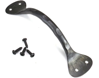 Tirador de hierro forjado, forjado a mano, estilo rústico de 6,2", para cajón de armario, puerta de armario, cofre, armario de cocina, cobertizo, tirador de granero.