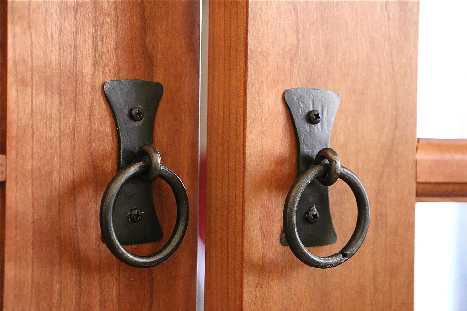 Hand Door Ring Pull Handle Wrought Iron Etsy