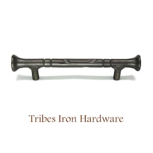 Cabinet Pull Handle 5.7&quot; FLAT HEADED 96mm Kitchen Cupboard Door Drawer Hand Forged Black Metal Hardware Wrought Iron Antique Furniture Box