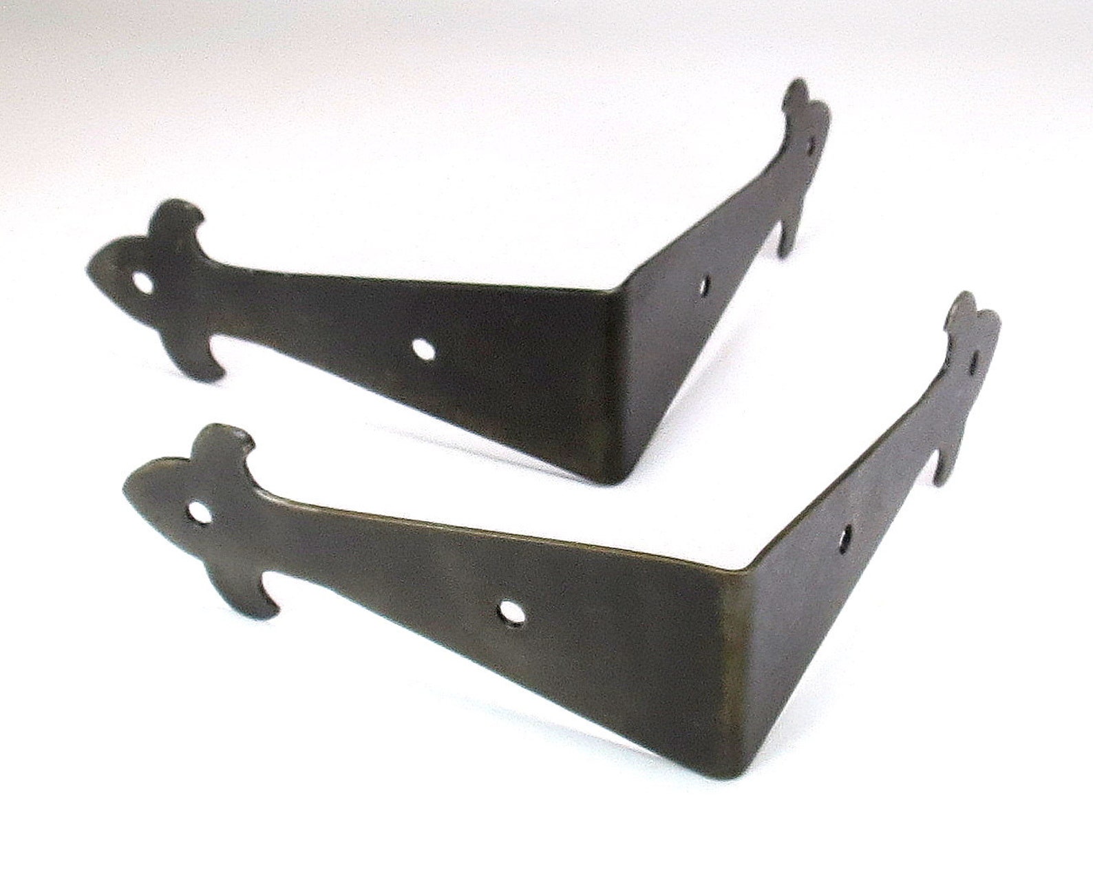 2 Decor Corner Braces Small Wrought Iron Angle Plates Etsy