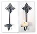 2 Hand Forged Candle Holders Wall Hung Rustic Sconces Black Metal Decor Wrought Iron Stick Christmas Gift Blacksmith Pair 6.7' Candleholders 