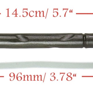May include: A dark brown metal cabinet pull with a twisted design. It measures 5.7 inches long, 3.78 inches wide, and 1.25 inches tall.