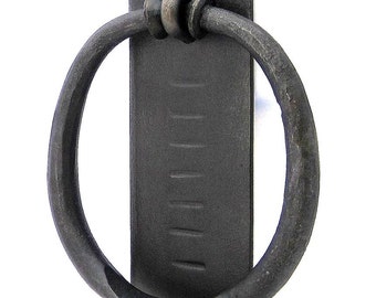 Hand Forged Door knocker Wrought Iron Blacksmith Country home Antique Hardware Decoration Original Farmhouse Natural Black Metal Accessory