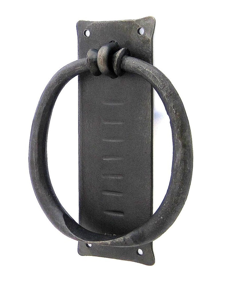 Hand Door Knocker Wrought Iron Blacksmith Country Home Etsy