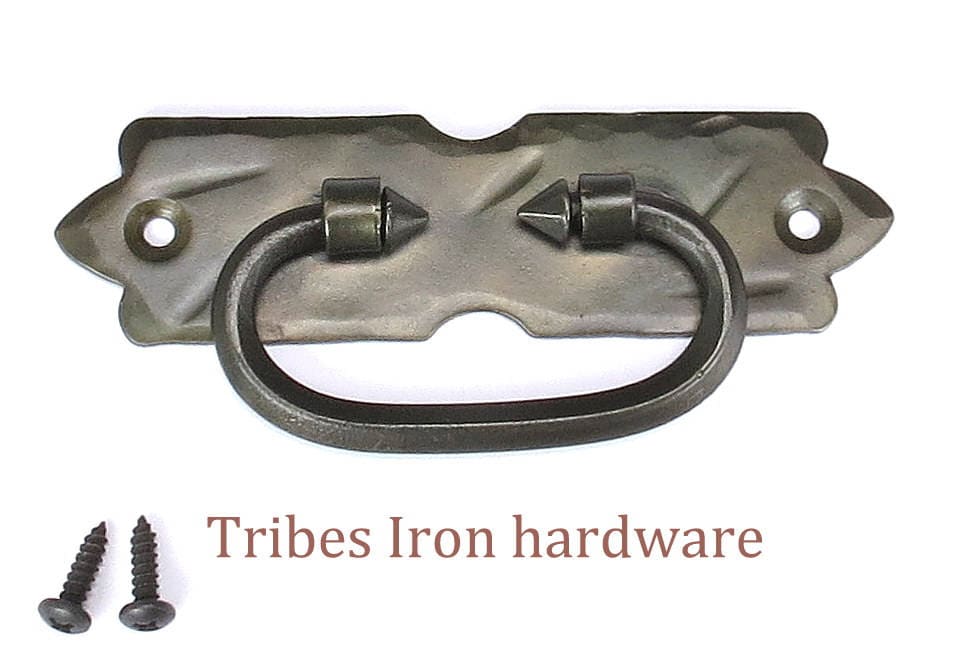 Back plate Ring Pull Drawer Handle Hand Wrought Etsy