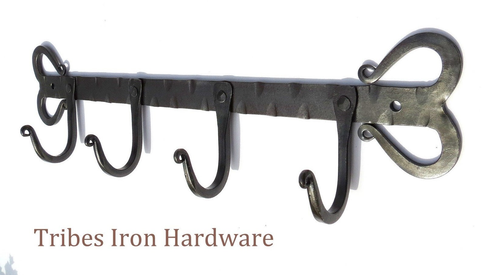 4 Hook Rack Panel, Wrought Iron Towel Hanger Coat Bag Belt Mug Holder ...