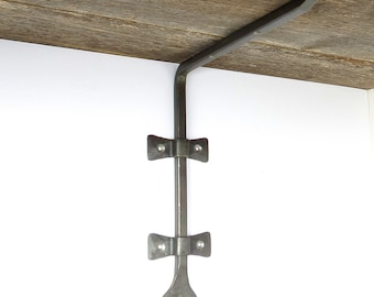 2 Shelf brackets, Hand Forged 10" Deep Wrought Iron Rustic Sturdy Shelf Holder, Antique Farmhouse Wood Glass Shelves Metal Wall Décor Hanger