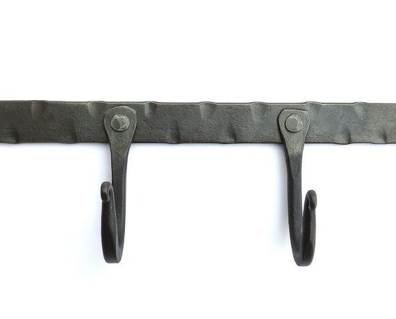 4 Hook Rack Panel, Wrought Iron Towel Hanger Coat Bag Belt Mug Holder Rustic  Farmhouse Kitchen Utensil Blacksmith Hand Forged Wall Door Rail -   Canada