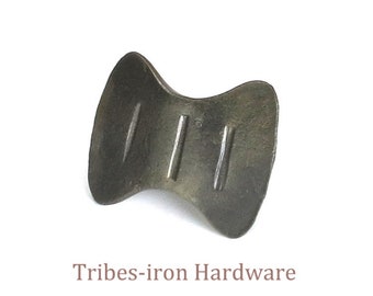 Tirador de hierro forjado, forjado a mano, para armario, cajón, cómoda, cocina, puerta, herraje negro