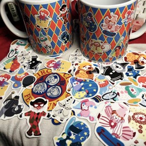 Nadas nihilistas: juego de pegatinas y/o tazas de payaso