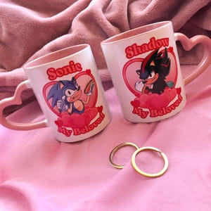 Fanmade Sonic & Shadow My Beloved Heart Mugs and Sticker