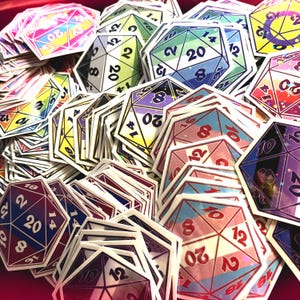 Adesivos holográficos D20 com tema de orgulho (personalizados disponíveis)