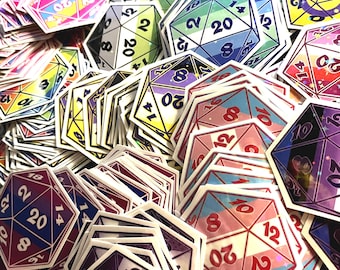 Pride Themed D20 Holographic Stickers (custom available)
